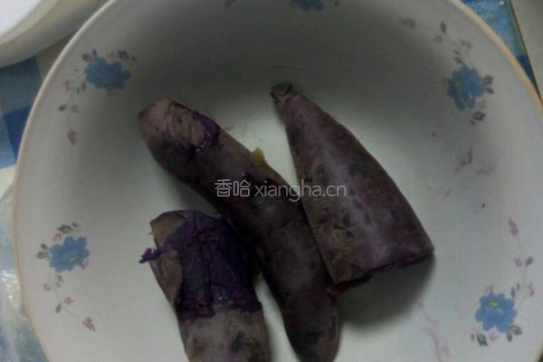 椰蓉紫薯球的做法图解1