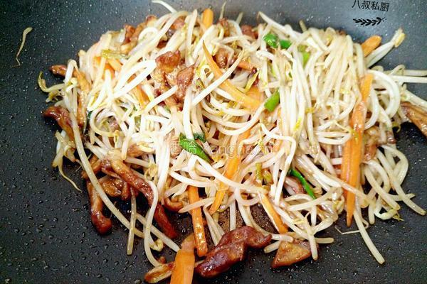 八叔 豆芽炒肉的做法图解6