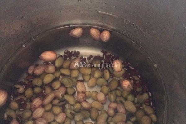香浓花生红豆豆浆的做法图解5