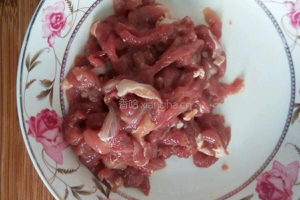 肉炒豇豆的做法图解2