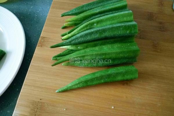 香辣拌秋葵的做法图解2