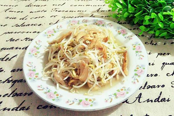 绿豆芽炒肉的做法图解10