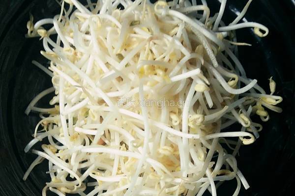 绿豆芽炒肉的做法图解3