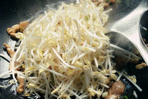 绿豆芽炒肉的做法图解7