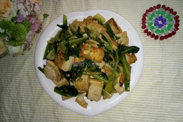 莴笋叶炒豆腐的做法图解5