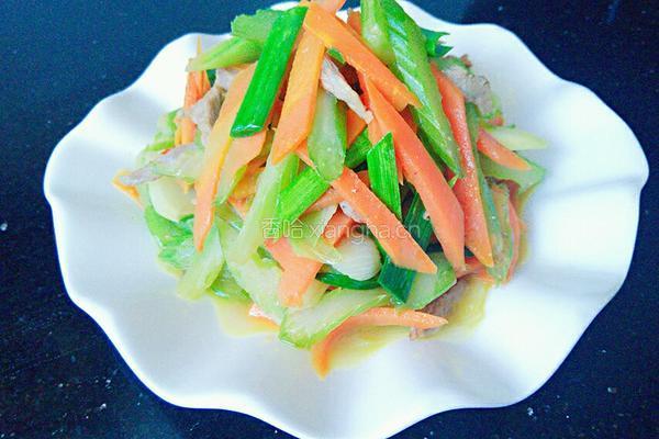 西芹胡萝卜炒肉的做法图解9
