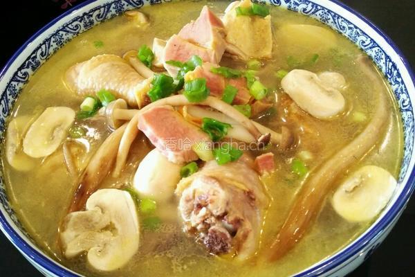 金华火腿菌菇炖鸡汤的做法图解13