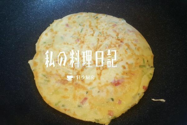土豆丝培根芝麻蛋饼(3人份少油版)的做法图解9