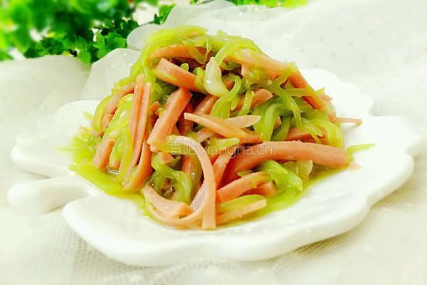 莴苣丝炒火腿丝的做法图解9
