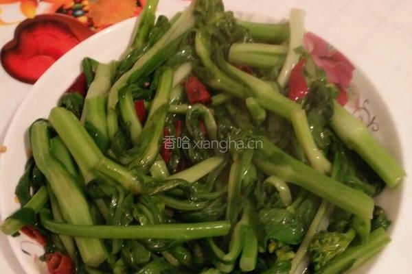 干辣椒爆炒菜心的做法图解5