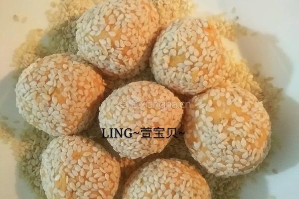 奶香芝麻红薯丸子的做法图解2