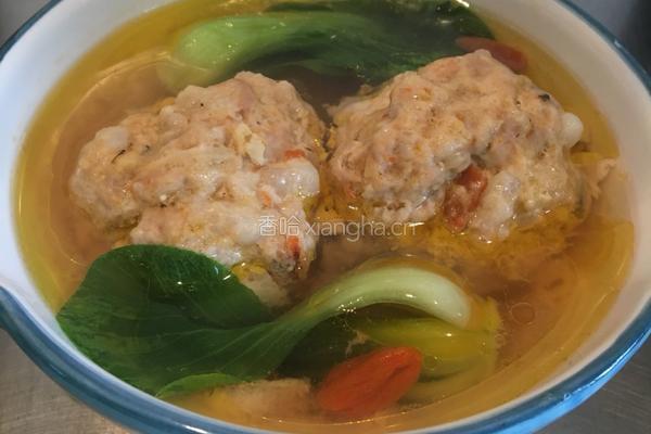 鸡汤蒸蟹粉狮子头的做法图解5