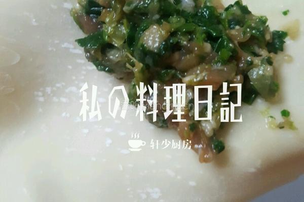 荠菜青菜金针菇肉馅元宝馄饨的做法图解11
