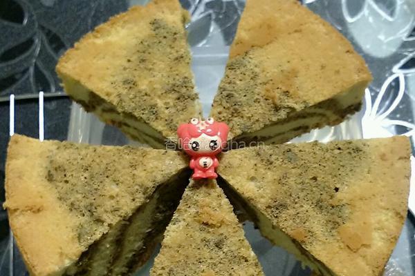 抹茶味斑马纹戚风蛋糕