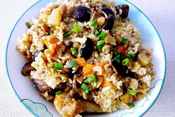香菇鸡腿煲仔饭的做法图解6
