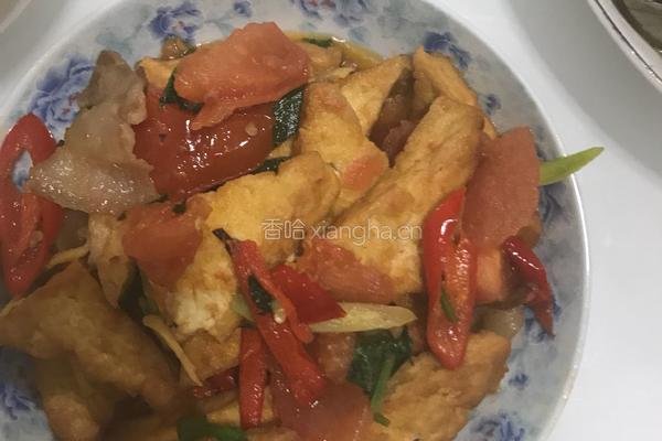 香煎豆腐炒五花肉的做法图解5