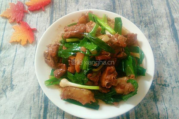 蒜苗炒鸭肉的做法图解9