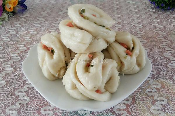 葱香火腿花卷的做法图解12
