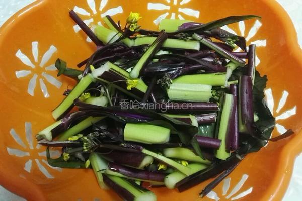 腊肉炒菜苔的做法图解4