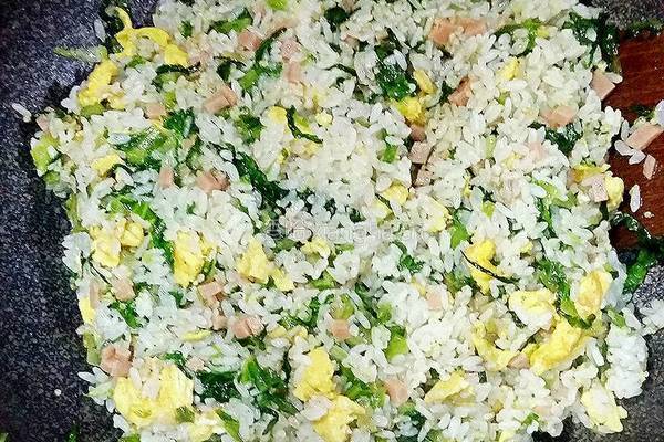 生菜炒二米饭的做法图解8