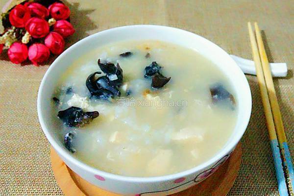 鸡肉木耳粥的做法图解8