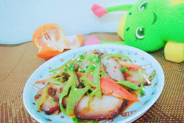腊肉炒青菜杆的做法图解11