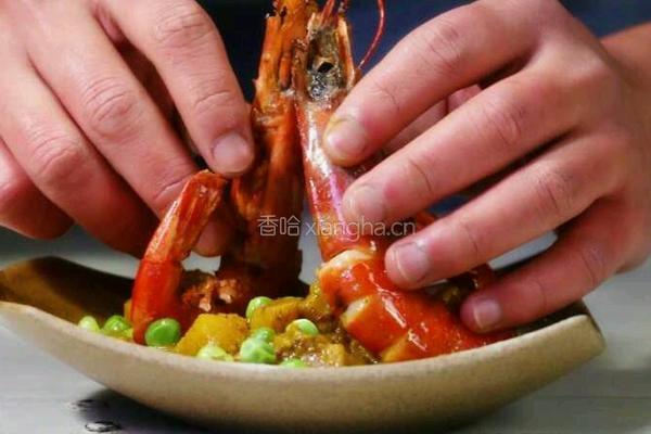菠萝咖喱大虾的做法图解8