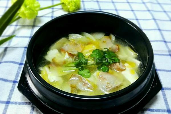 河蚌腊肉豆腐汤的做法图解13