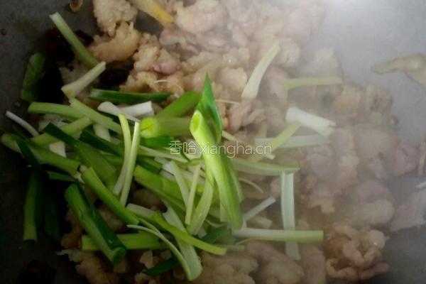 青蒜炒五花肉的做法图解5