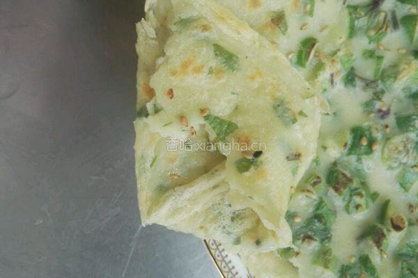 香葱红薯叶鸡蛋饼的做法图解8