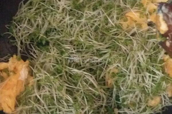 小白菜苗炒鸡蛋的做法图解2