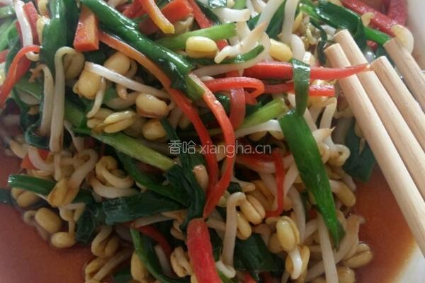 韭菜炒绿豆芽的做法图解4