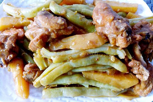 鸡腿炖豆角的做法图解6