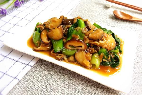 香菇虾皮炒油菜的做法图解9
