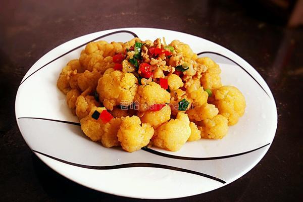蒜苗肉末花菜的做法图解19