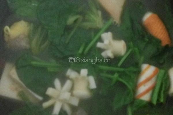 菠菜三鲜汤的做法图解4