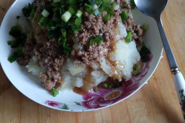 香葱肉末土豆泥的做法图解7