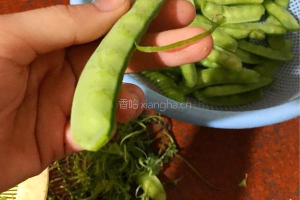 腊肉炒荷兰豆的做法图解2