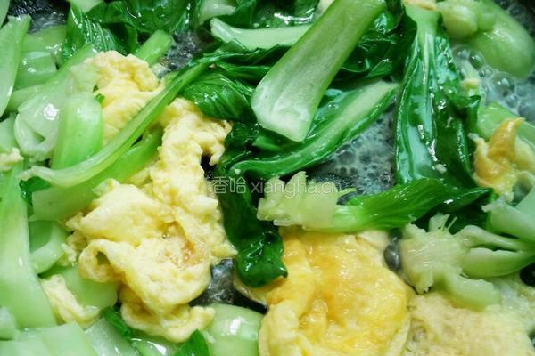 青菜炒鸡蛋的做法图解5