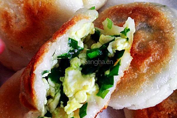 韭菜鸡蛋糯米饼的做法图解13