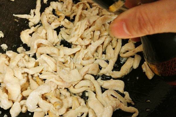 荷兰豆炒鸡丝的做法图解8