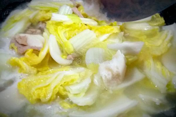 白菜汤年糕的做法图解8