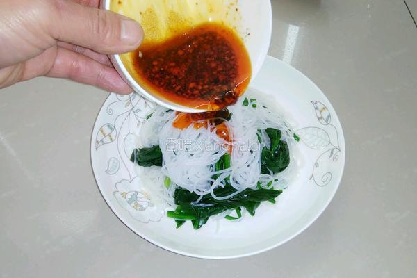 菠菜拌粉丝的做法图解7