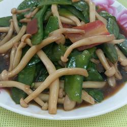 豌豆白玉菇的做法[图]