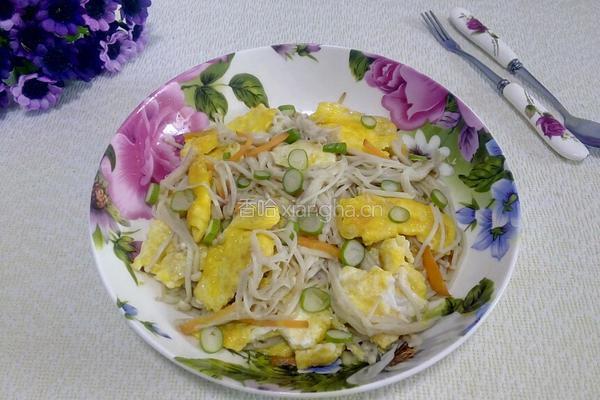 金针菇炒鸡蛋的做法图解13