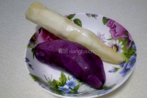 紫薯糯米山药粥的做法图解1