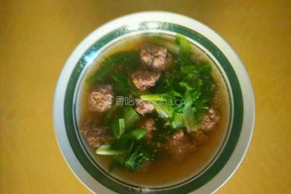 小白菜汆丸子的做法图解16