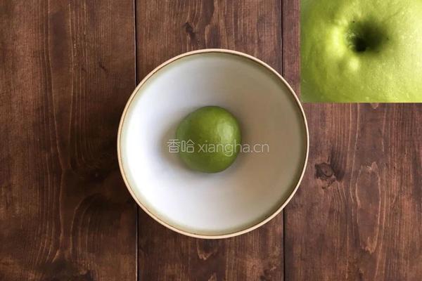 抹茶豆沙包的做法图解3