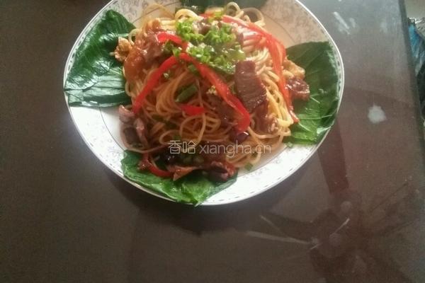 椒丝肉片炒面