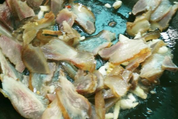 蒜炒腊肉的做法图解5